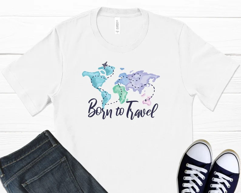 Born To Travel T-Shirt, Travel Shirt, Vacation Shirt, Adventure Shirt, Travel Lover, World Traveler Shirt, Explore Shirt, Graphic T-Shirt