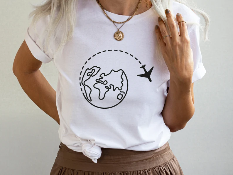 Traveler Shirt, Travel Lover Shirt, Wanderlust Shirt, World Map Tee, Adventurer Shirt, Gift For Traveler, Airplane Shirt, Travel Addict Tee