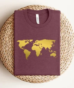 World Map Shirt, Travel Shirt, Traveler Gift, Travel Lover, Geography Shirt, Geography Teacher, Exchagne Student, Wanderlust, Adventure Tee