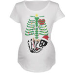 Christmas Tree Baby Skeleton Cookies White Maternity Soft T-Shirt