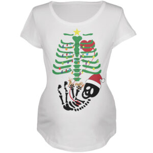 Christmas Tree Baby Skeleton Cookies White Maternity Soft T-Shirt