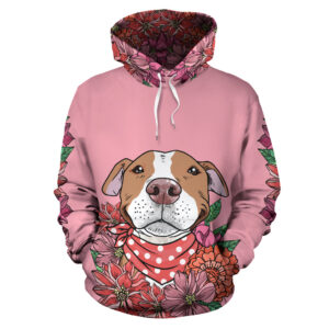 Illustrated Brown Pit Bull