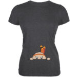 Peeking Baby Thanksgiving Indian Juniors Dark Heather Soft T-Shirt