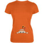 Peeking Baby Thanksgiving Indian Orange Juniors Soft T-Shirt