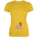 Peeking Baby Thanksgiving Indian Yellow Juniors Soft T-Shirt