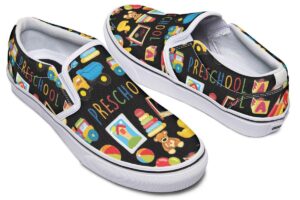 Preschool Teacher Black Slip-On Shoes