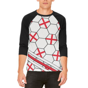 World Cup England Soccer Ball Mens Raglan T Shirt
